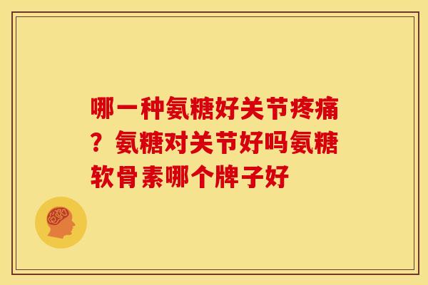 哪一种氨糖好关节疼痛？氨糖对关节好吗氨糖软骨素哪个牌子好
