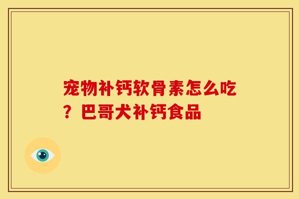 宠物补钙软骨素怎么吃？巴哥犬补钙食品