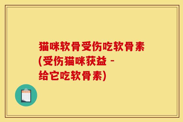 猫咪软骨受伤吃软骨素(受伤猫咪获益 - 给它吃软骨素)