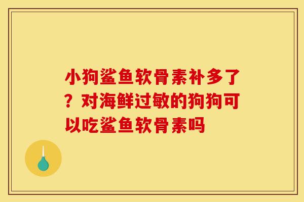小狗鲨鱼软骨素补多了？对海鲜过敏的狗狗可以吃鲨鱼软骨素吗
