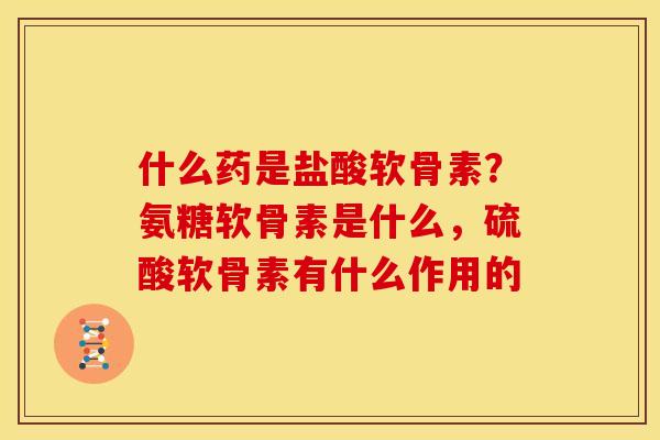什么药是盐酸软骨素？氨糖软骨素是什么，硫酸软骨素有什么作用的