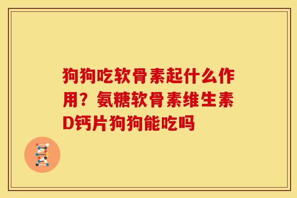 狗狗吃软骨素起什么作用？氨糖软骨素维生素D钙片狗狗能吃吗