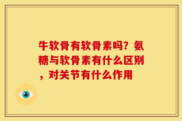 牛软骨有软骨素吗？氨糖与软骨素有什么区别，对关节有什么作用