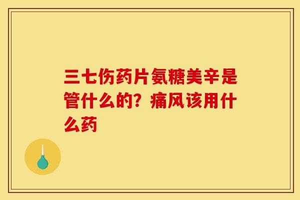 三七伤药片氨糖美辛是管什么的？痛风该用什么药