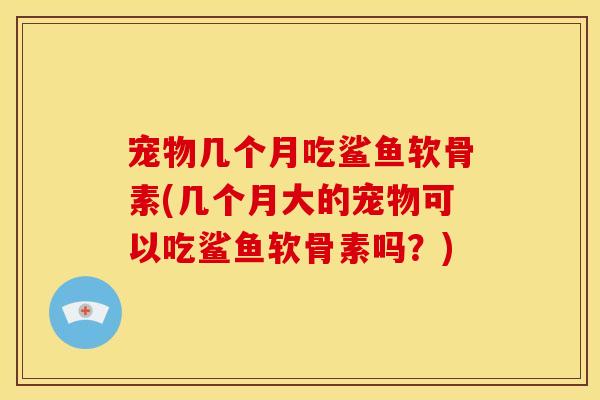 宠物几个月吃鲨鱼软骨素(几个月大的宠物可以吃鲨鱼软骨素吗？)