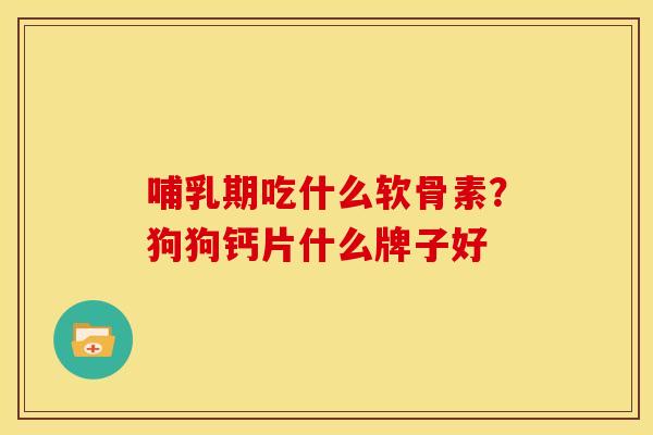 哺乳期吃什么软骨素？狗狗钙片什么牌子好