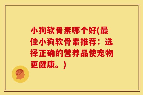 小狗软骨素哪个好(最佳小狗软骨素推荐：选择正确的营养品使宠物更健康。)