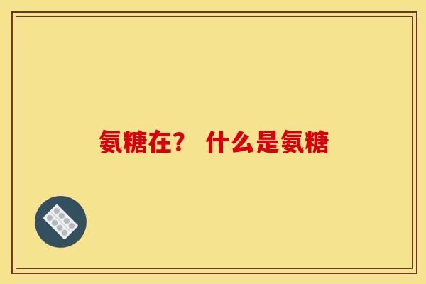氨糖在？ 什么是氨糖