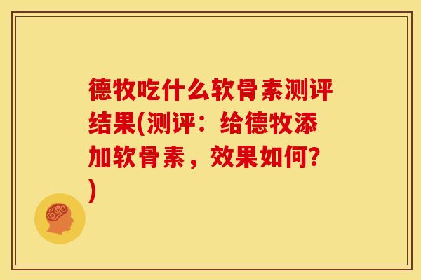 德牧吃什么软骨素测评结果(测评：给德牧添加软骨素，效果如何？)