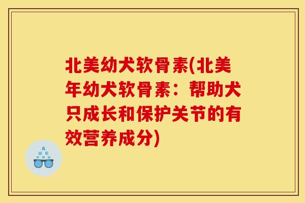 北美幼犬软骨素(北美年幼犬软骨素：帮助犬只成长和保护关节的有效营养成分)