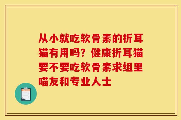 从小就吃软骨素的折耳猫有用吗？健康折耳猫要不要吃软骨素求组里喵友和专业人士