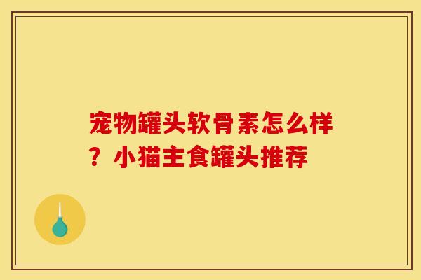 宠物罐头软骨素怎么样？小猫主食罐头推荐