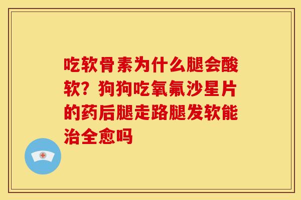 吃软骨素为什么腿会酸软？狗狗吃氧氟沙星片的药后腿走路腿发软能治全愈吗