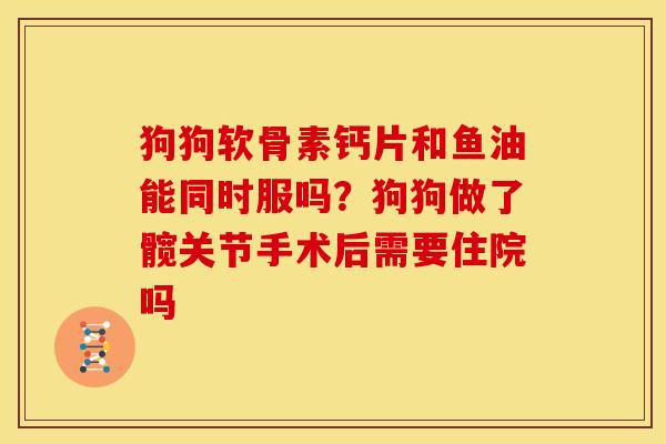 狗狗软骨素钙片和鱼油能同时服吗？狗狗做了髋关节手术后需要住院吗