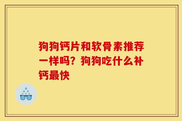 狗狗钙片和软骨素推荐一样吗？狗狗吃什么补钙最快