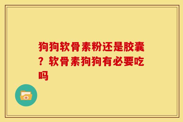 狗狗软骨素粉还是胶囊？软骨素狗狗有必要吃吗