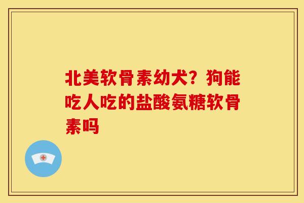 北美软骨素幼犬？狗能吃人吃的盐酸氨糖软骨素吗