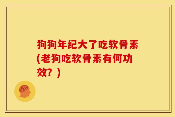 狗狗年纪大了吃软骨素(老狗吃软骨素有何功效？)