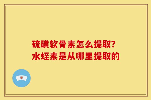 硫磺软骨素怎么提取？水蛭素是从哪里提取的