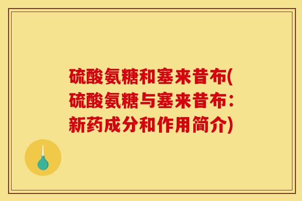 硫酸氨糖和塞来昔布(硫酸氨糖与塞来昔布：新药成分和作用简介)