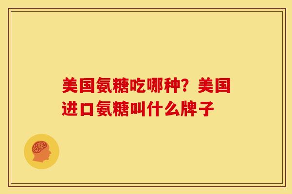 美国氨糖吃哪种？美国进口氨糖叫什么牌子