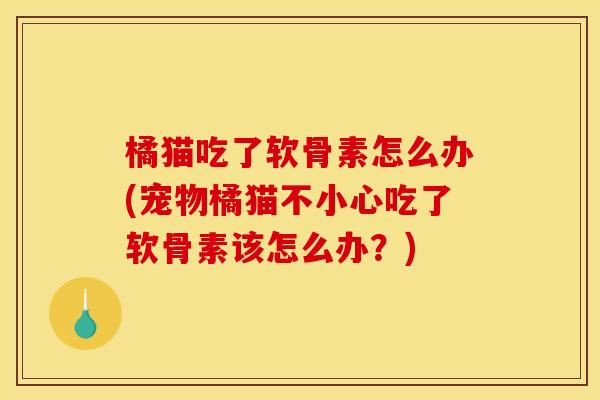 橘猫吃了软骨素怎么办(宠物橘猫不小心吃了软骨素该怎么办？)