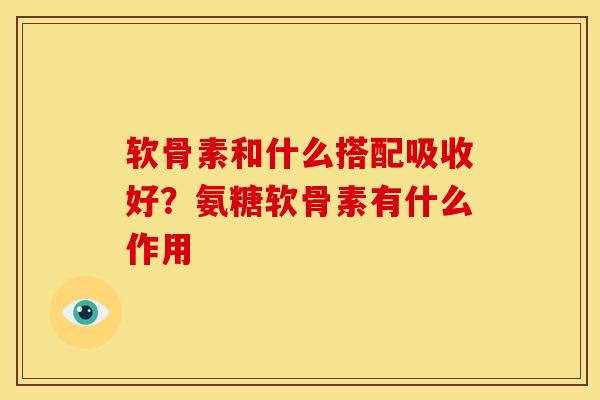 软骨素和什么搭配吸收好？氨糖软骨素有什么作用