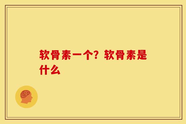 软骨素一个？软骨素是什么