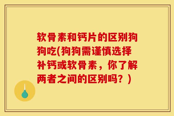软骨素和钙片的区别狗狗吃(狗狗需谨慎选择补钙或软骨素，你了解两者之间的区别吗？)