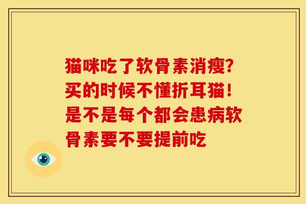 猫咪吃了软骨素消瘦？买的时候不懂折耳猫！是不是每个都会患病软骨素要不要提前吃