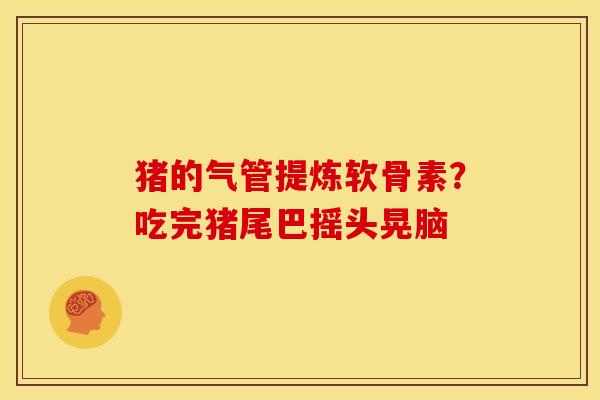 猪的气管提炼软骨素？吃完猪尾巴摇头晃脑