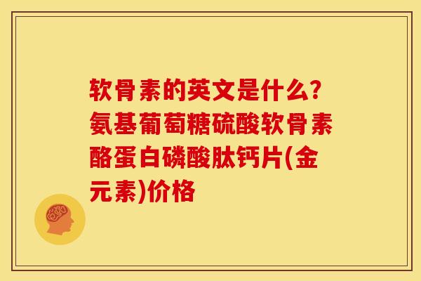 软骨素的英文是什么？氨基葡萄糖硫酸软骨素酪蛋白磷酸肽钙片(金元素)价格