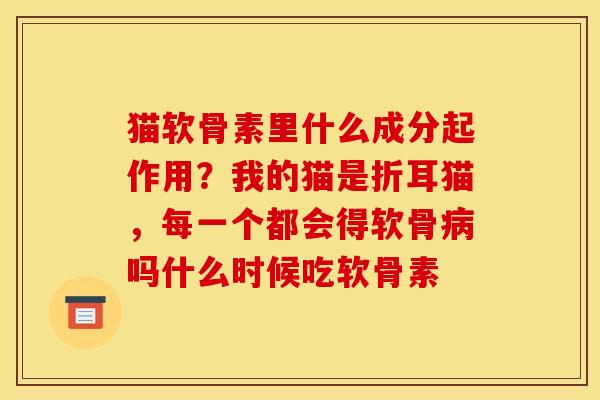 猫软骨素里什么成分起作用？我的猫是折耳猫，每一个都会得软骨病吗什么时候吃软骨素