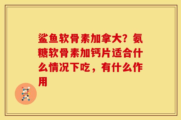 鲨鱼软骨素加拿大？氨糖软骨素加钙片适合什么情况下吃，有什么作用
