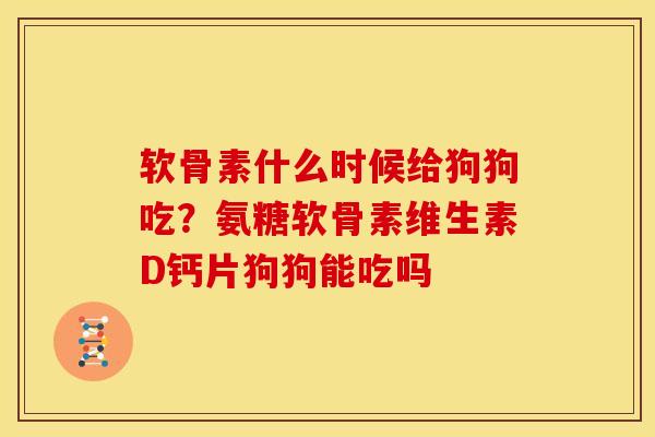 软骨素什么时候给狗狗吃？氨糖软骨素维生素D钙片狗狗能吃吗