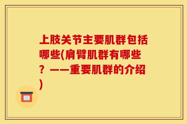 上肢关节主要肌群包括哪些(肩臂肌群有哪些？——重要肌群的介绍)