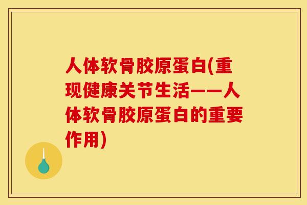人体软骨胶原蛋白(重现健康关节生活——人体软骨胶原蛋白的重要作用)
