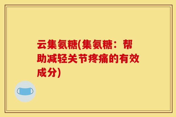 云集氨糖(集氨糖：帮助减轻关节疼痛的有效成分)
