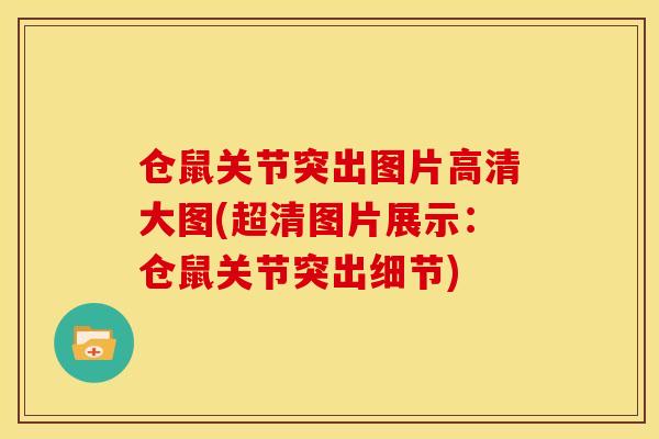 仓鼠关节突出图片高清大图(超清图片展示：仓鼠关节突出细节)