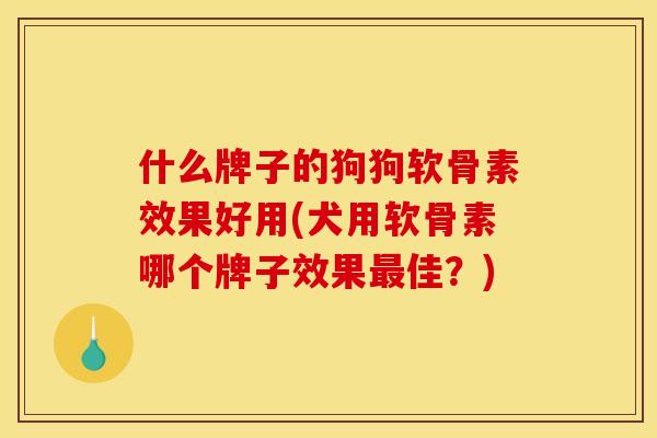 什么牌子的狗狗软骨素效果好用(犬用软骨素哪个牌子效果最佳？)