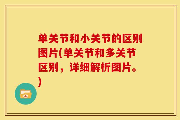 单关节和小关节的区别图片(单关节和多关节区别，详细解析图片。)