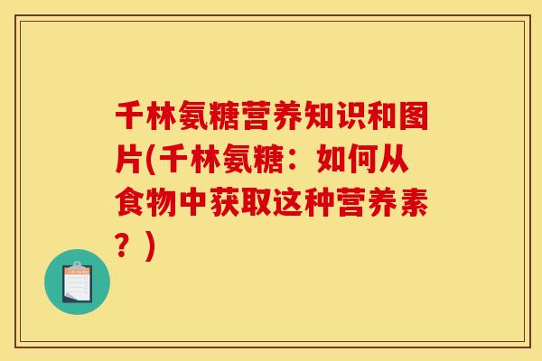 千林氨糖营养知识和图片(千林氨糖：如何从食物中获取这种营养素？)
