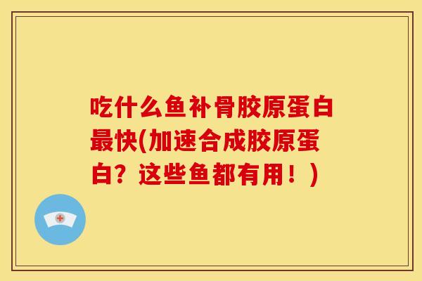 吃什么鱼补骨胶原蛋白最快(加速合成胶原蛋白？这些鱼都有用！)