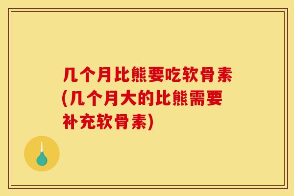 几个月比熊要吃软骨素(几个月大的比熊需要补充软骨素)