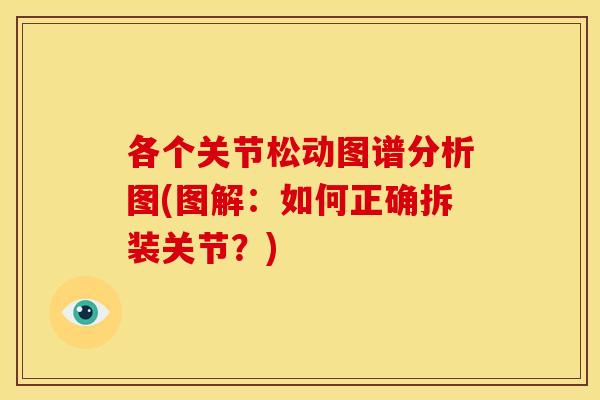各个关节松动图谱分析图(图解：如何正确拆装关节？)
