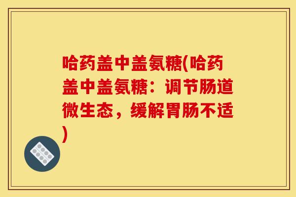 哈药盖中盖氨糖(哈药盖中盖氨糖：调节肠道微生态，缓解胃肠不适)