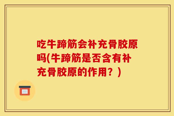 吃牛蹄筋会补充骨胶原吗(牛蹄筋是否含有补充骨胶原的作用？)