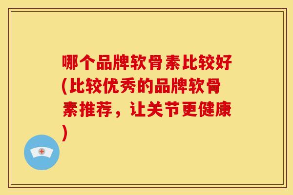 哪个品牌软骨素比较好(比较优秀的品牌软骨素推荐，让关节更健康)