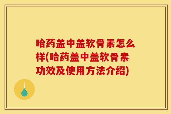 哈药盖中盖软骨素怎么样(哈药盖中盖软骨素功效及使用方法介绍)