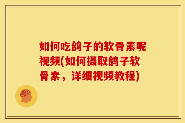 如何吃鸽子的软骨素呢视频(如何摄取鸽子软骨素，详细视频教程)